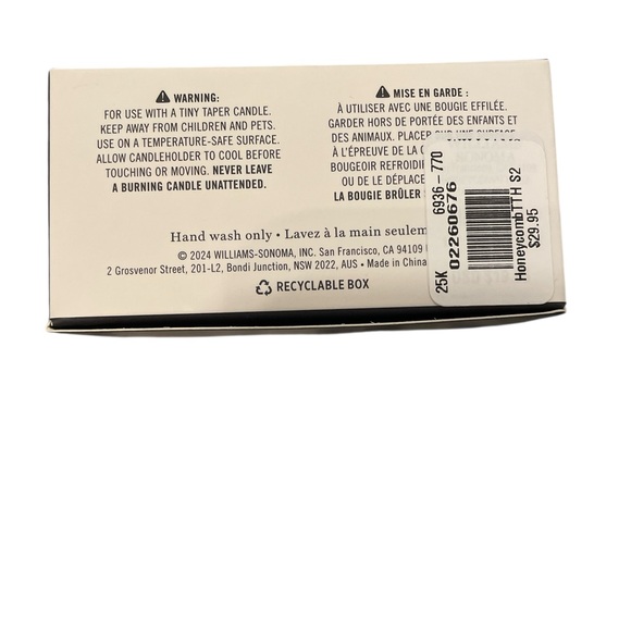 Williams Sonoma Honeycomb Tiny Taper Holders Set of 2 - Picture 6 of 6